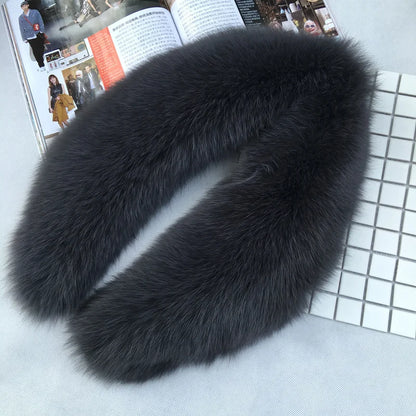 100% Natural Real Fox Fur Collar For Women And Men's Coat Jacket Fur Collar Extra Large Size Neck Warmer Fur Scarf Shawls