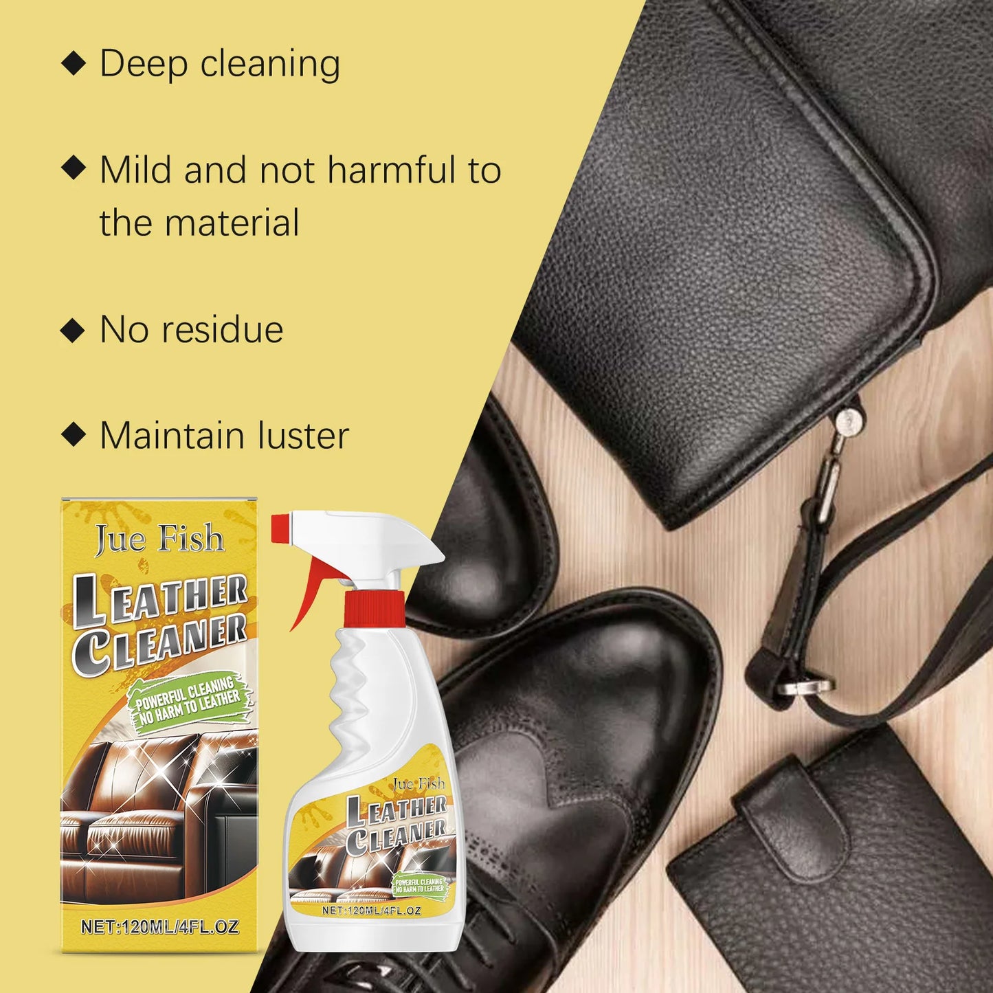 Leather Cleaner Deeply Penetrate Leather Pores Effectively Remove Oil Stains Soften Leather Brighten Leather Cleaning Care Agent