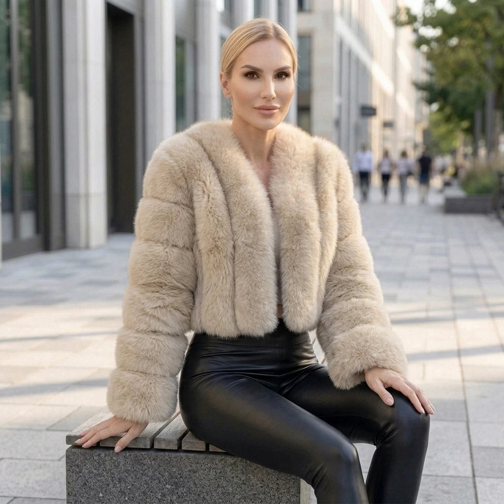 Luxury Short Real Fox Fur Coat for Women High-Quality Leather Jacket Fall/Winter Warm And Stylish Natural Fox Fur Jacket
